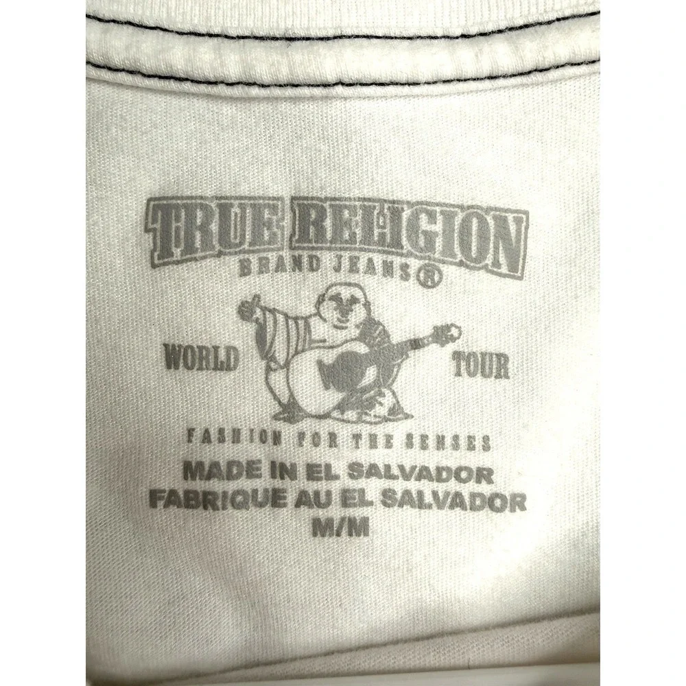 TRUE RELIGION Medium White Graphic Print T-Shirt -1869